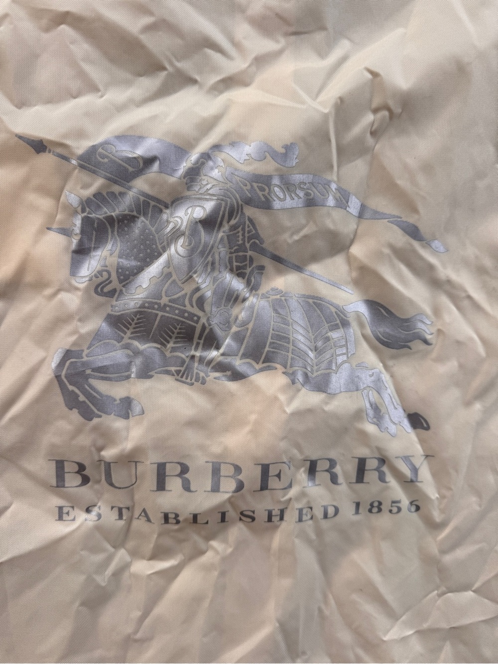 Burberry Garment Bag Beige Logo Travel Suit Coat Dress Cover